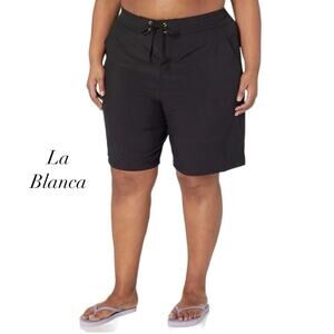 La Blanca All Aboard Black Drawstring Waist Swimwear Board Shorts NWT Size 3X